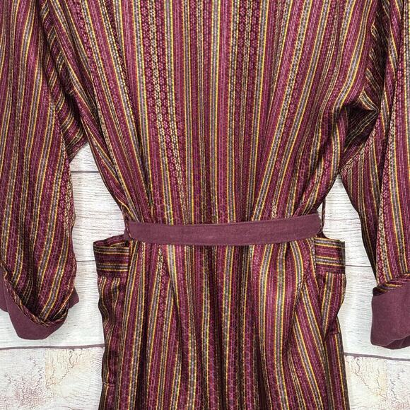 Victoria's Secret Gold Label Vintage Striped Belted Cozy Robe Size Medium/Large - Picture 5 of 13